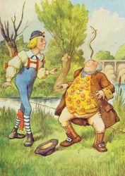 Vater William balanciert einen Aal auf seiner Nase, Illustration aus 
